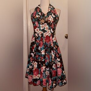 Foxy lady vintage Floral Halter Midi Dress size xs
